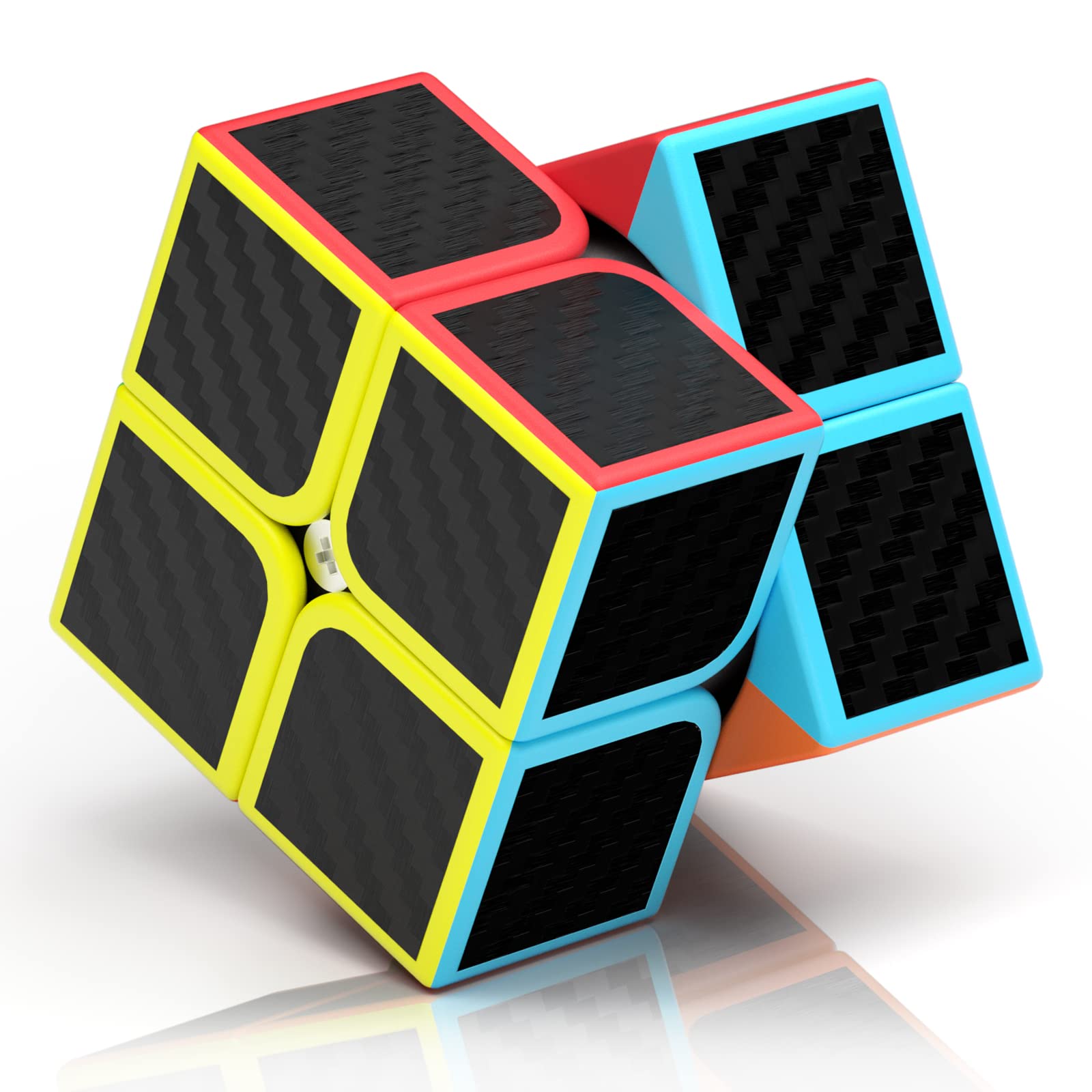 ROXENDA Speed Cube, Magic Puzzle Cube Super-durable Carbon Fiber Sticker with Vivid Colors for Kids (2x2x2)