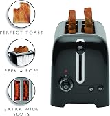 Dualit 2 Slice Lite Toaster Polished Black 36mm Slots Bagel Defrost view 3