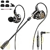 BlueFire Wired Gaming Earbuds with Mic, in-Ear Headphones with Deep Bass, Noise Isolating HiFi Earphones, 3.5mm Plug for PC PS5 Phone, Detachable Mic &amp; Volume Control