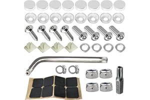 WINUERK Anti Theft License Plate Screws, Tamper Resistant Licence Plate Kit, 1/4"(M6) Security Screws, Rust Proof Stainless Steel Bolts Fasteners Kit for Front Rear Frame Holder Mounting
