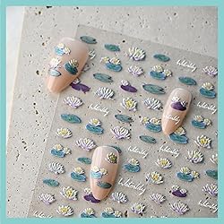 CESTSIREN Lotus Nail Art Stickers, Flower Floral