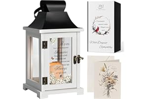 HugMemories Memorial Lantern Bereavement Sympathy Gifts in Memory of Loved One Memorial Gifts for Loss of Mother Remembrance Gifts for Loss of Mom with LED Candle