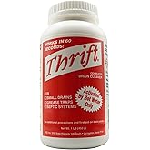 Thrift T-100 Odorless Drain Cleaner, Hot Water Activated, 1 lb | Liquefies hair and grease in less than 60 seconds when used as directed.