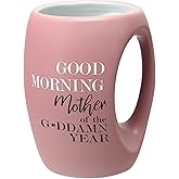 Pavilion Gift Company - Good Morning Mother Of The G*ddamn Year - 16 oz Pink Coffee Mug Tea Cup Gift From Daughter Son Mom Friend Mommy Mama Wife Birthday Long Distance Present