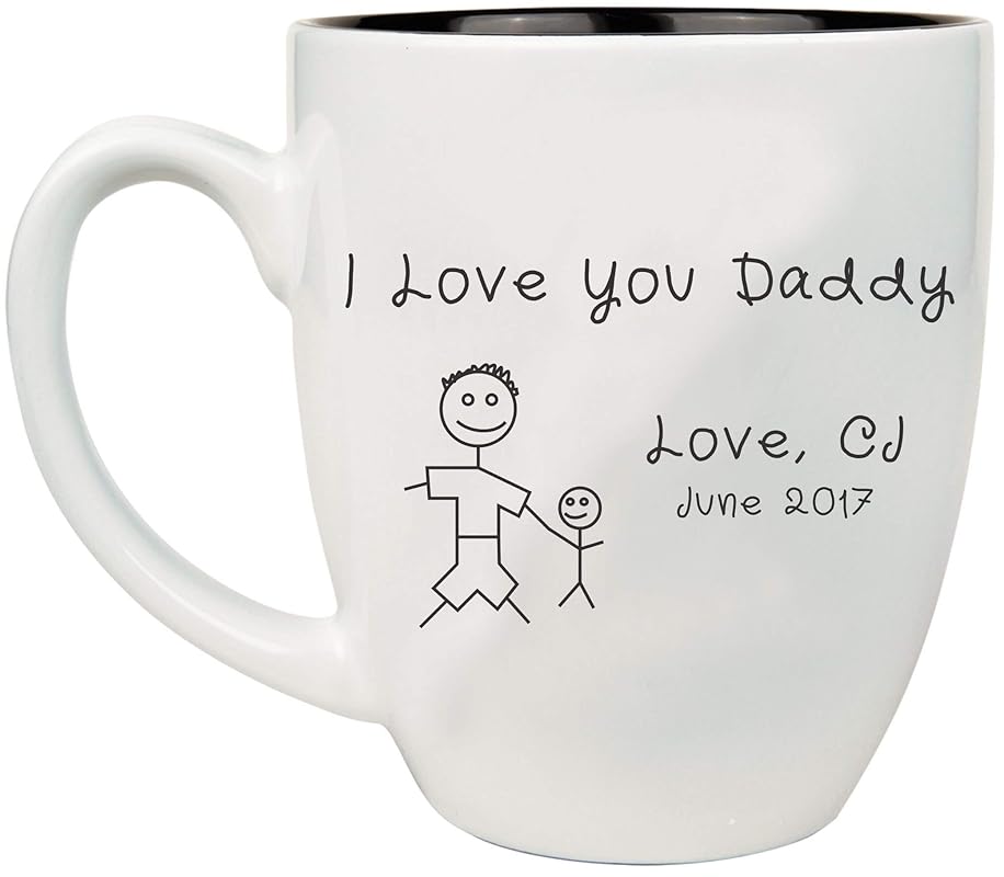 Engraved Father's Day Coffee Mug, Personalized 16 oz