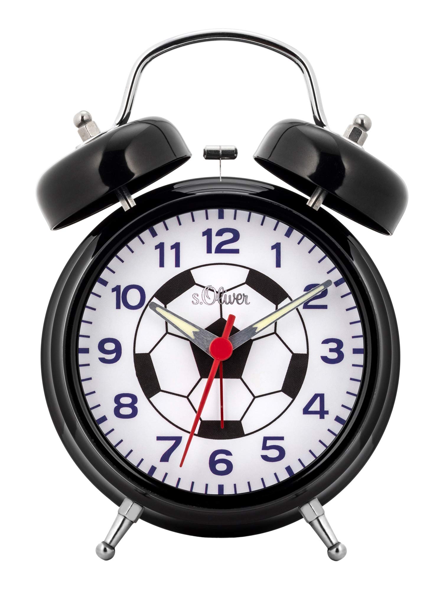 S.Oliver 32012153 Boys' Alarm Clock One Size Black, black, Retro