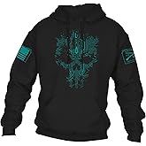 Grunt Style Circuit Skull Men's Patriotic Relaxed Fit Sweatshirt Hoodie