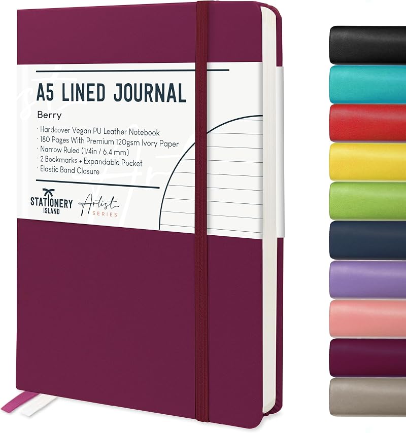 ISLAND A5 Lined Notebook 180 Pages 120gsm Hardcover Journal