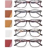 JOLISU 5 Pack Reading Glasses For Women,Spring Hinges, Sturdy and Durable