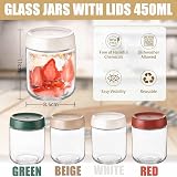 Eidoct 4-Pack 15.8oz Glass Jar with Leakproof Lids – Wide Mouth Mason Jars view 2