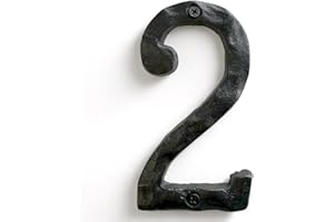 NACH House Numbers for Outside, 5.5 inch Black Address Numbers for House - Number 2 - Rustic Numbers for Outside with Mountin