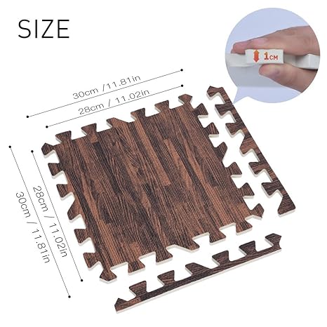 Gloglow Printed Wood Grain Interlocking Foam Anti Fatigue Floor