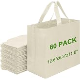 Havenwillow Reusable Grocery Bags 12.6 * 6.3 * 11.8 in - Non Woven Totes Bag with Reinforced Handles, Shopping Bags Bulk