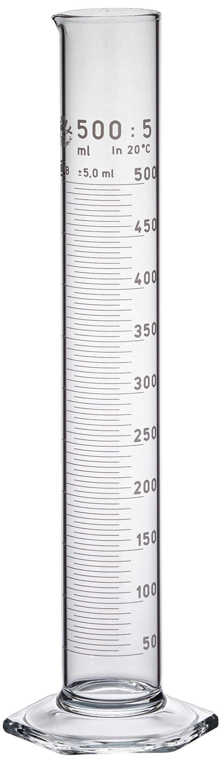 neoLab E-1268 Measuring cylinder, tall form, hexagon base, Boro class B, 500 mL