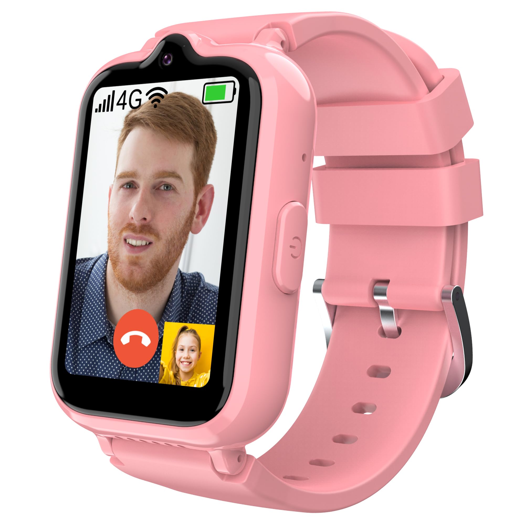 4G Kids Smart Watches for Girls with GPS Tracker, Phone Calling & Voice Chat, WiFi Touch Screen Kids Watches Ages 5-12, SOS Call, Camera, Alarm Clock, Pedometer Birthday Gifts