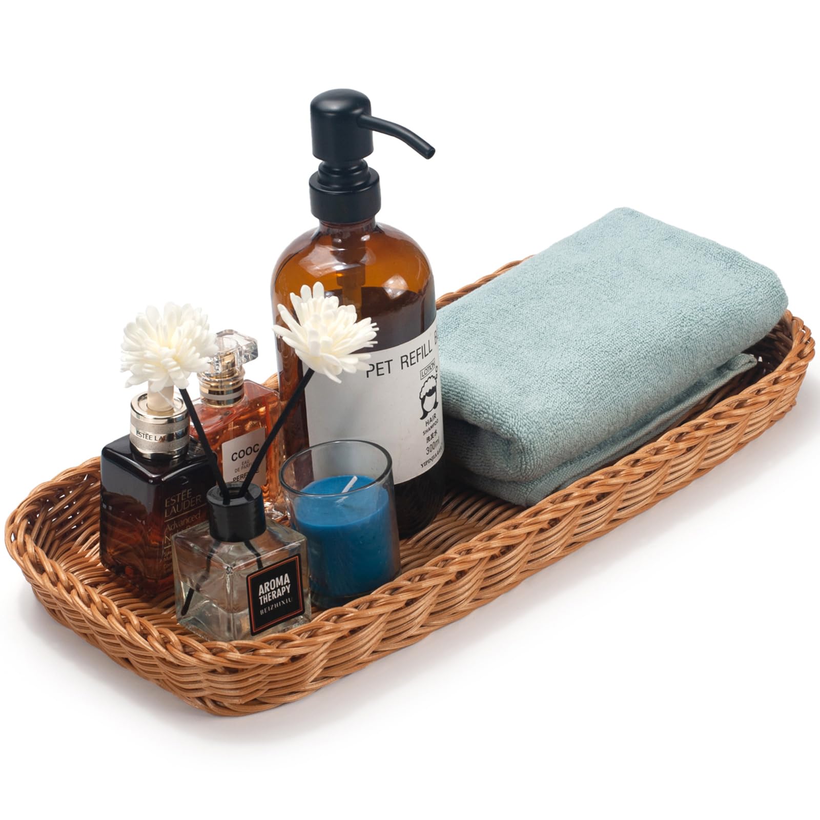 Photo 1 of ***2 INCLUDED***Bathroom Vanity Tray, Toilet Tank Tray, Bathroom Tray for Counter, Bathroom Tray for Organizing and Decor (16.1 x 7.9 x1.6 inch)***2 INCLUDED***