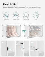 SONGMICS Interlocking Shoe Rack 10-Slot Modular Storage Unit White view 6