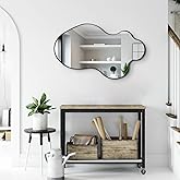 womilous Irregular Mirror, 30"x18" Asymmetrical Mirrors, Black Metal Frame Wall Mirrors Decorative, Modern Odd Shaped Mirror for Living Room Bathroom Bedroom Hallway Entryway Fireplace
