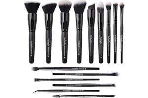 Raffaello Makeup Brushes 15Pcs Makeup Brush Set Premium Synthetic Powder Foundation Contour Blush Concealer Eye Shadow Blending Liner Make Up Brush Kit