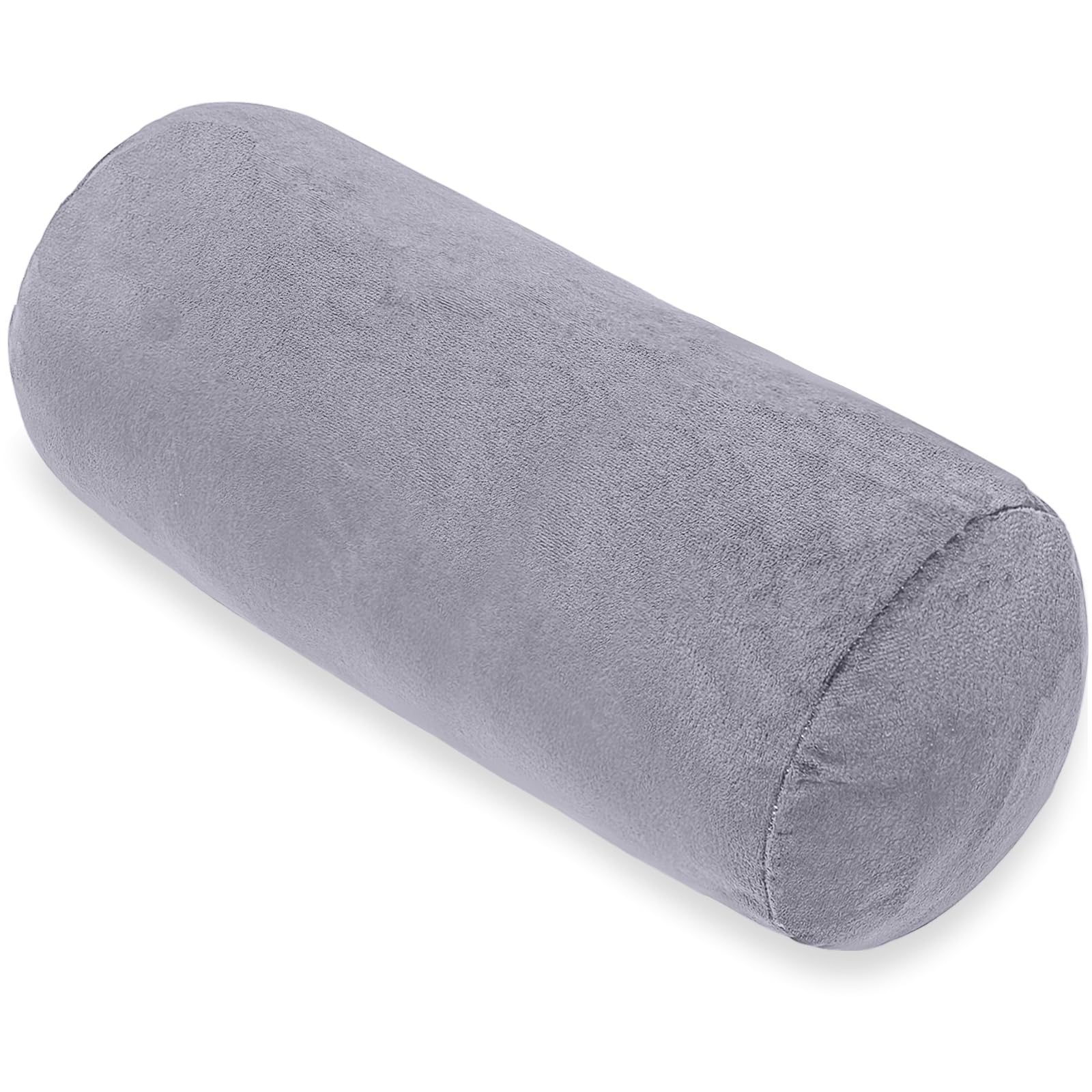 Photo 1 of 1 MIDDLE ONE Bolster Pillow with Removable Velvet Cover, Round Cylinder Neck Roll Pillow for Head, Back, Leg Support, Decorative Bed and Couch Pillow 16 x 6 Inches (Grey)