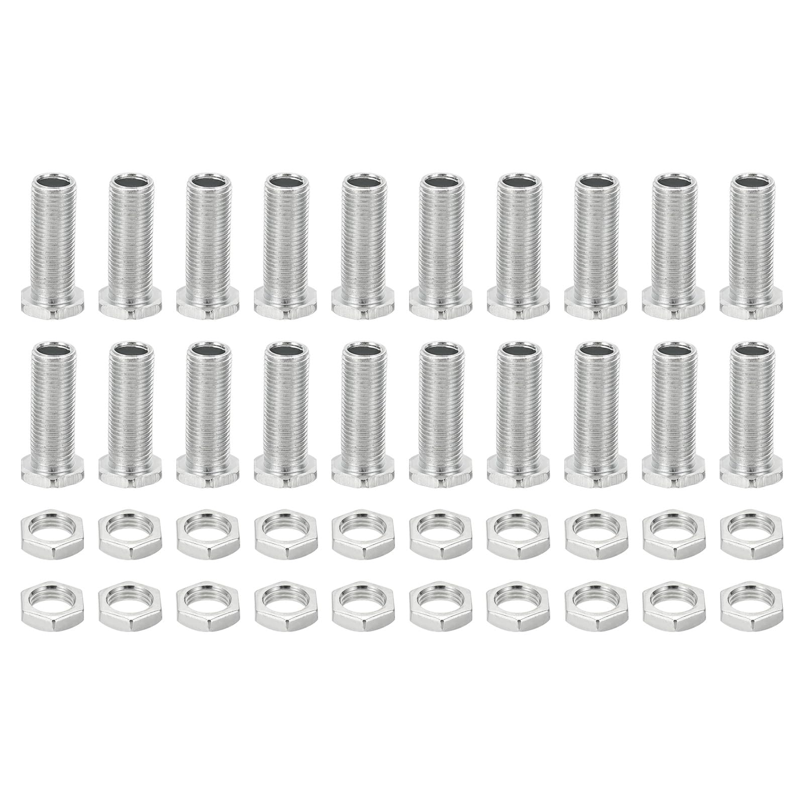 PATIKIL M10x30mm Hex Bolts and Nuts Kit, 20 Set Fine Thread Hollow Screws Assortment Hexagon Head Screw Through Hole Bolt Chandelier Fasteners
