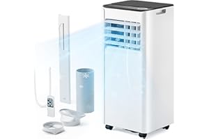 EUHOMY 10,000 BTU Portable Air Conditioners Up to 450 sq.ft, 3-1 Standing Smart Cooling AC with Remote, Dehumidifier, Fan, Air Conditioner Cools Room, 3 Modes, 24-hour timer, LED Display, Bedroom