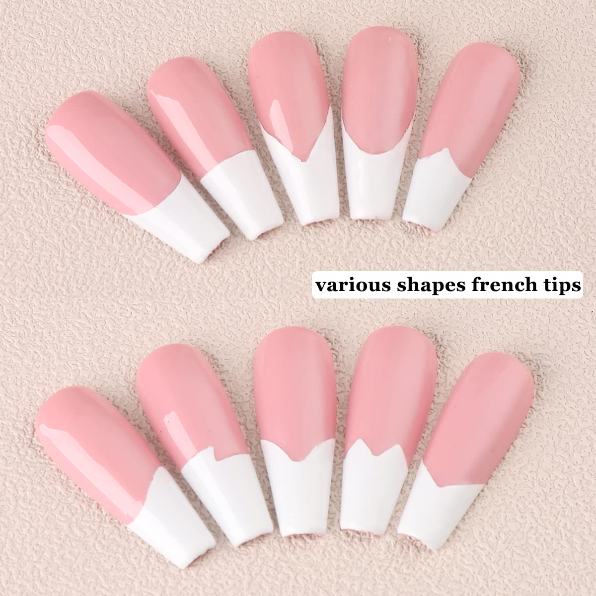 Fcozpjk French Tip Nail Stickers 6 Sheets Self-Adhesive Nails Sticker French Tips Guides Tool Wave Lines Nails Tape for Nail Art Airbrush Stencils Set