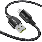 Omnibar Woven USB A to Lightning Cable 6FT, Apple MFi Certified iPhone Cord | Tangle-Free Nylon Braided Exterior, Zinc Alloy Connectors, Fast Charging for Apple iPhone 14 13 12 11 X XR XS Pro Max Plus