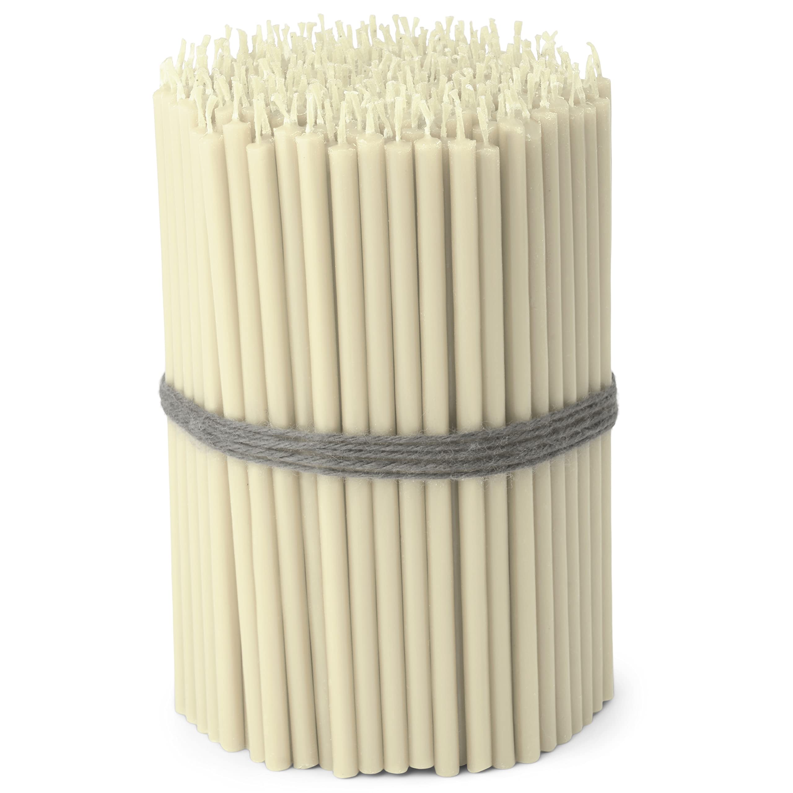 NKlaus - 250x Altar Candles White soot Free drip Free Thin L 16cm Premium Paraffin Wax 36117