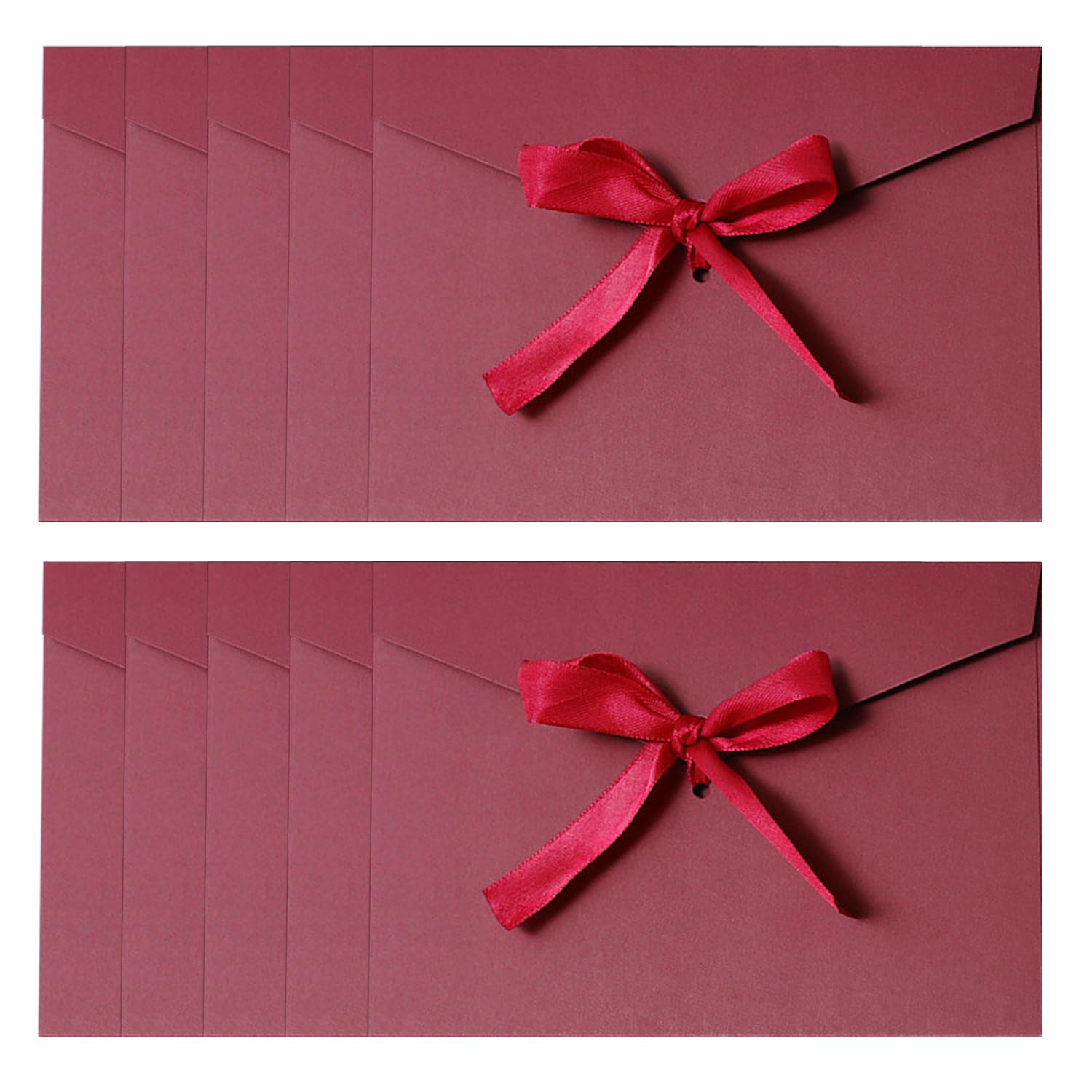 10 Pieces of Burgundy Envelopes, Gift Envelopes, Holiday Gifts, Envelope Packaging, Suitable for Postcards, Letters, Invitations, Etc