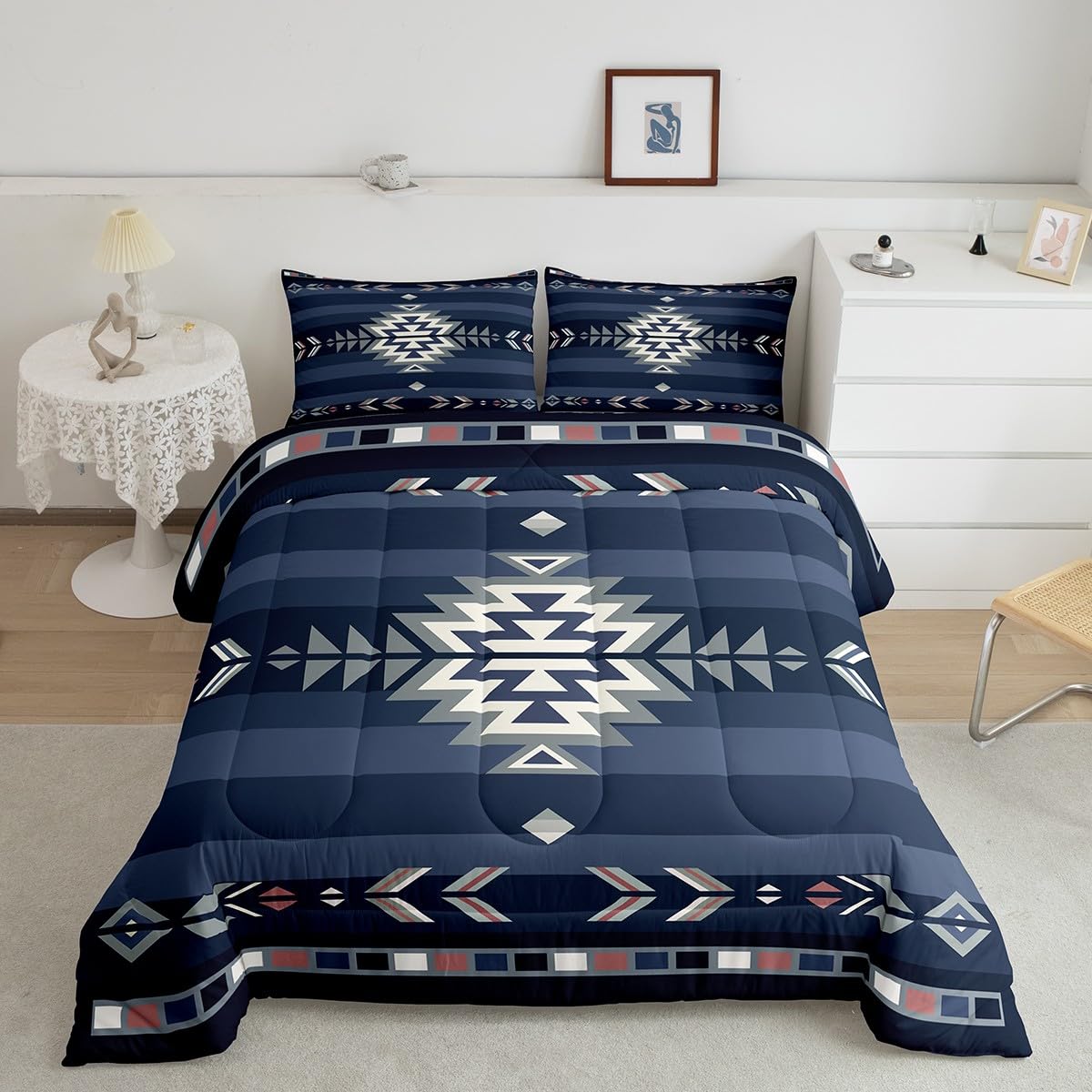 Feelyou Set Piumino Queen Size Tema Oceano Nautico - Biancheria Da Letto Per Bambini Con Barche A Vela E Pirati - 1 Piumino 228x228 Cm + 2 Federe - 2