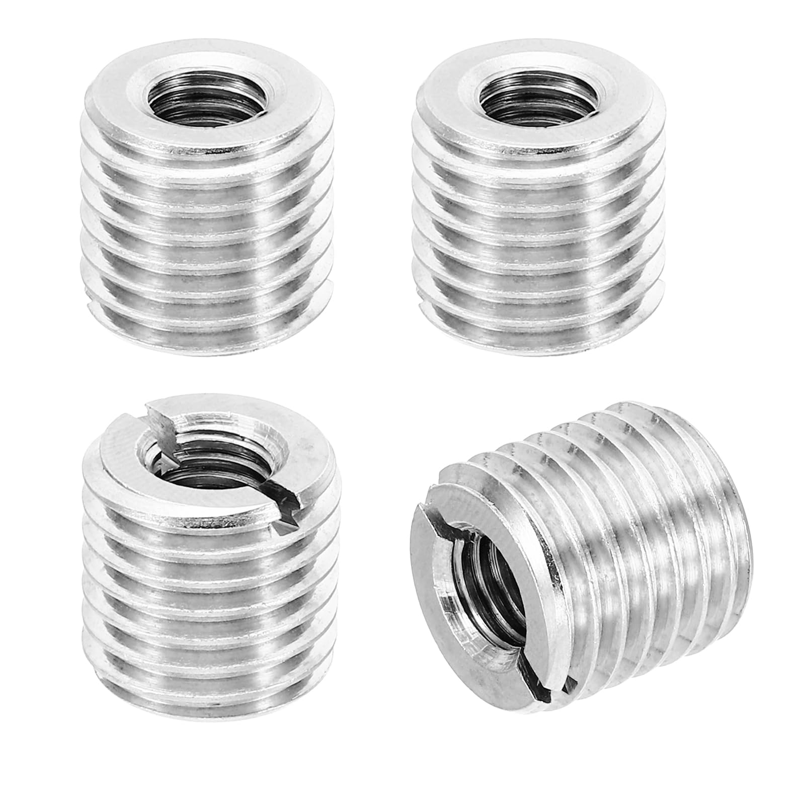 PATIKIL Thread Adapters Sleeve Reducing Nut, 4 Pcs M16xM8x15mm Male to Female Repair Insert Nut Screw Reducer Conversion Stainless Steel Fastener, Silver Tone