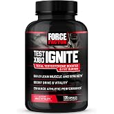 Force Factor Test X180 Ignite Testosterone Booster &amp; Fat Burner for Men | with Fenugreek Seed and Green Tea Extract to Build Lean Muscle, Boost Energy, and Improve Performance, 120 Capsules