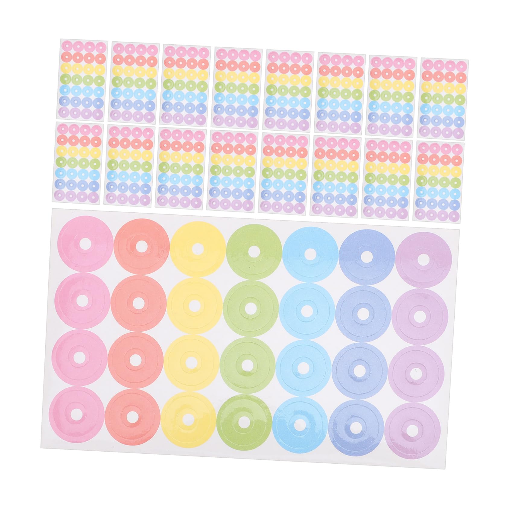 NUOBESTY Hole Punch Reinforcement Stickers 20 Sheets Round Adhesive Paper Hole Protectors for Loose-Leaf Binders Office School Home Use Decorative Reinforcers