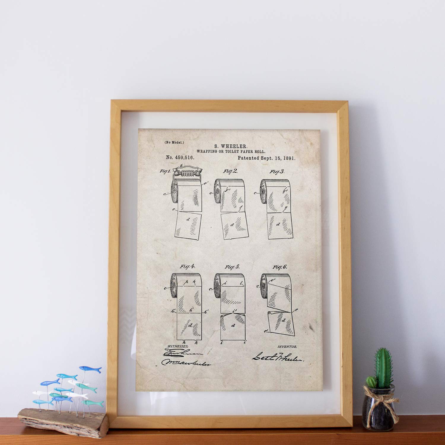 Nacnic Poster with patent higienico 2. Print design patent paper with A3 size antique and vintage background