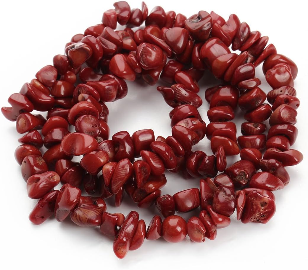 Red Coral Quartz Tumbled Chips Stones Natural Chips Irregular Gemstone Beads Healing Home Decor DIY Jewelry Making (8-12mm)