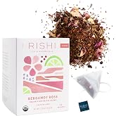 Rishi Tea Bergamot Rose Organic Herbal Sachet Tea Bags, Caffeine Free, 15ct | Floral and Citrus Botanical Herbal Tea Blend, Soothing Everyday Brew, Sustainable, 15 Servings