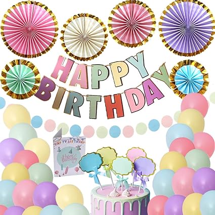 Includes Happy Birthday Banner Balloons Paper Flowers Tassels Hanging Swirls Pink And Green Birthday Decorations For Women And Girls Birthday Party Decorations And Baby Birthday Party Supplies Toys Games Banners Artduediligencegroup Com