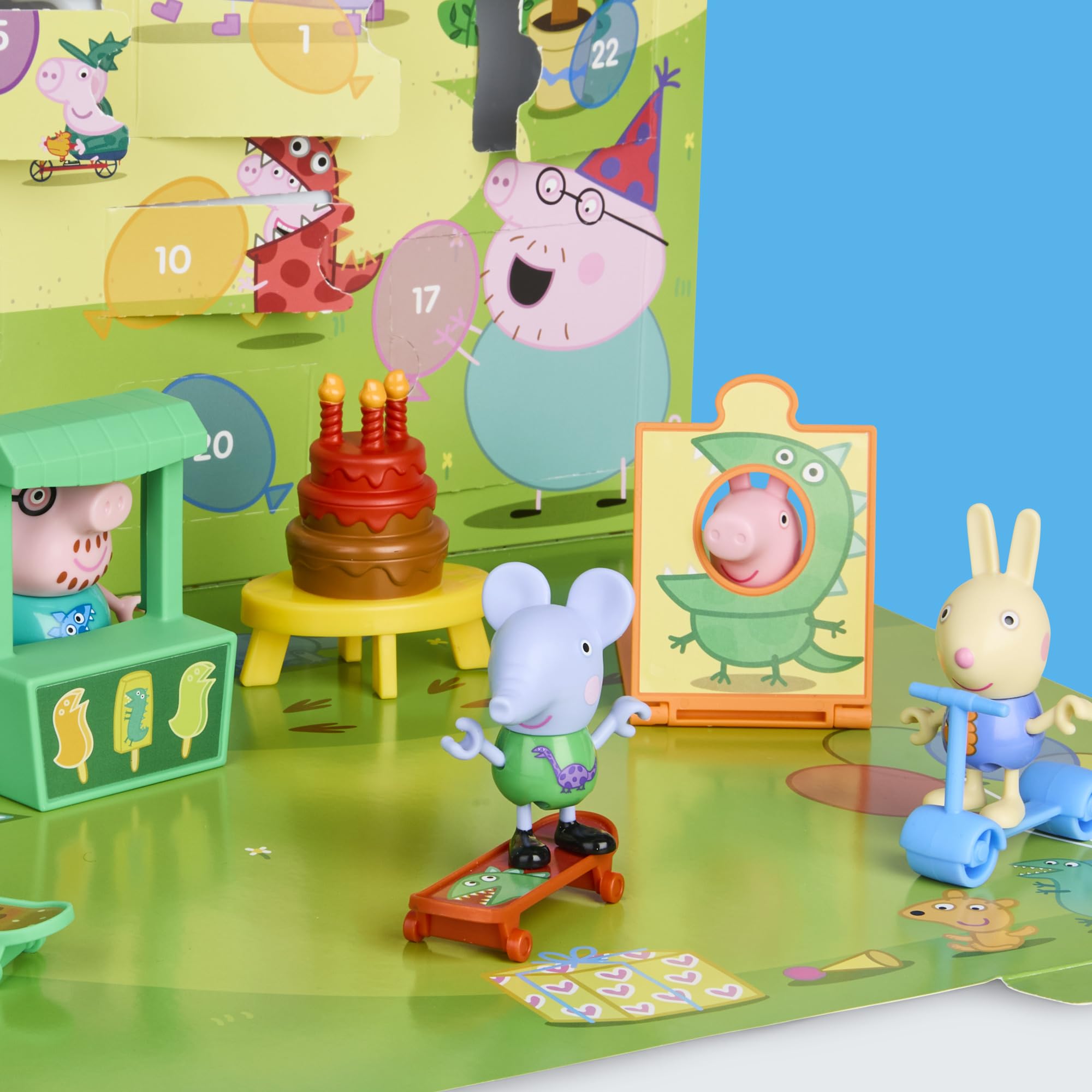 PEPPA PIG George's Party Advent Calendar with 24 Surprise Toys and Stickers Including 5 Figures, Preschool Toys for Girls and Boys 3 and Up (Amazon Exclusive)