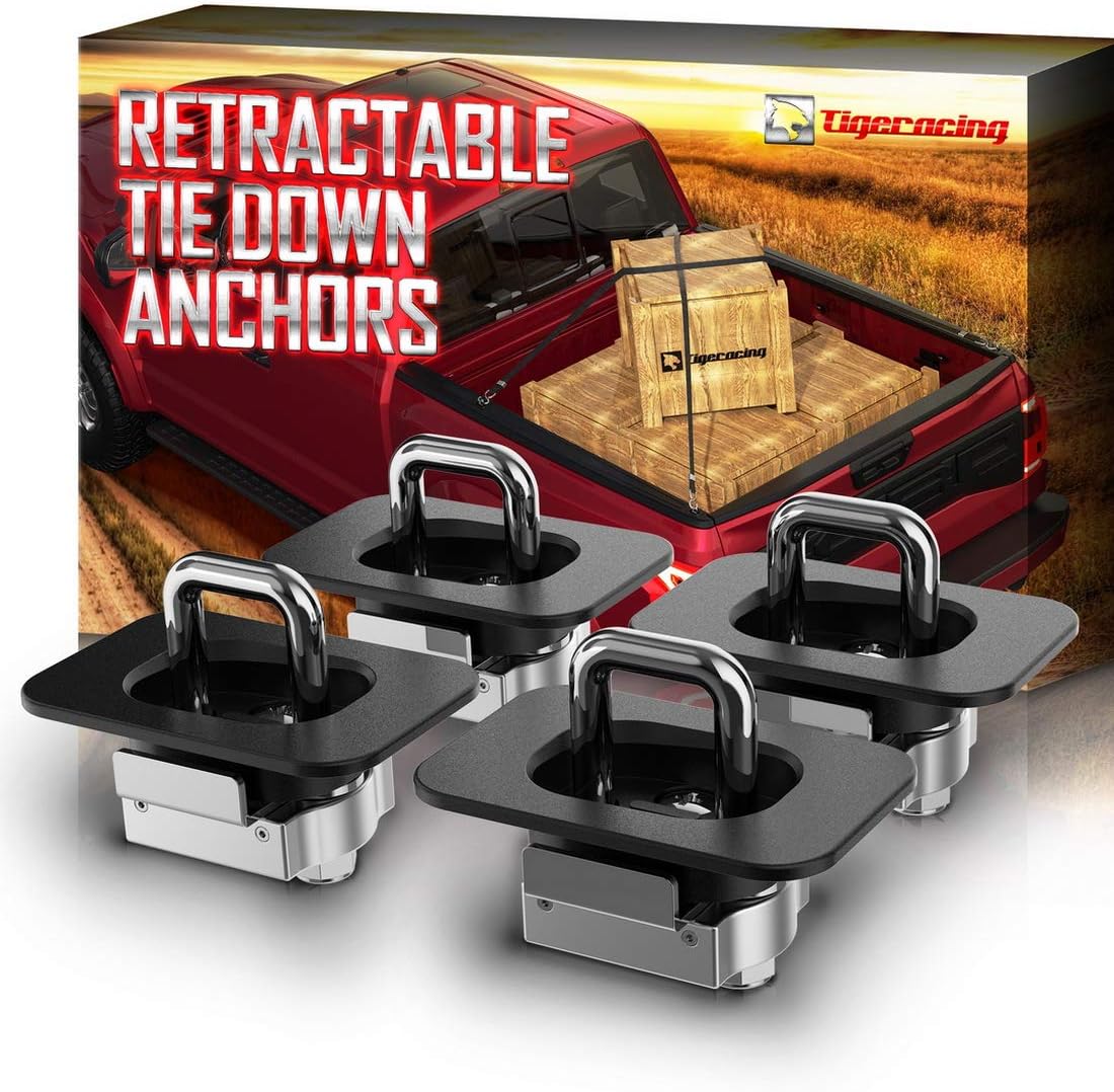 Tigeracing Tie Down Anchors Retractable Truck Bed Top Side