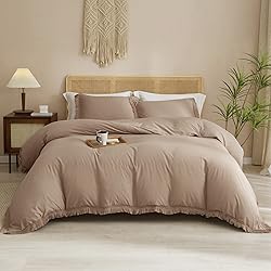 Smoofy Taupe Tassel King Size Comforter Set, Boho