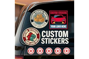 Custom Large Stickers Up to 22"– Made in Canada – Personalized Water-resistant Stickers – Upload Your Own Design or Logo – Du