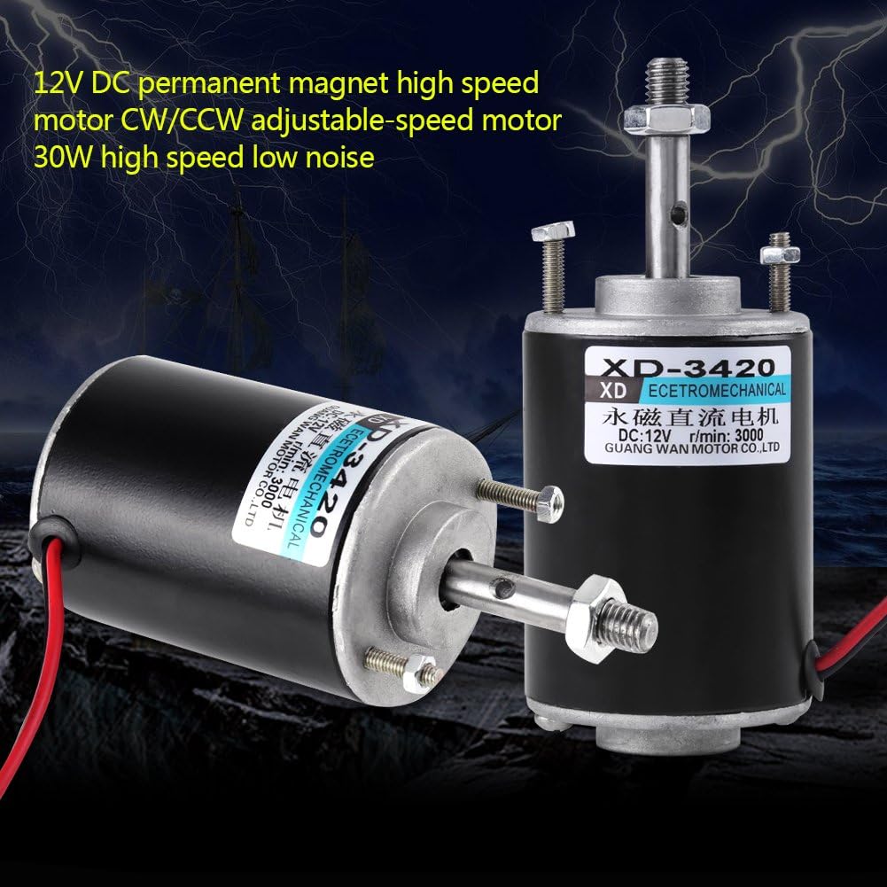 12/24V DC Motor 30W High Speed CW/CCW Permanent Magnet DC Motor for DIY Generator(DC 12V 3000RPM): Industrial & Scientific