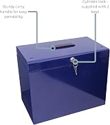 Cathedral A4 Steel File Box with 5 Suspension Files Desktop Blue UK Made view 4