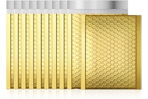 Fu Global Metallic Bubble Mailers 6x10 Inch Gold Self Seal #0 Padded Envelopes Pack of 50