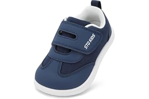 STQ KIDS Wide Toe Box Toddler Shoes Zero Drop Boys Girls Barefoot Shoe Non-Slip Little Kids Sneakers for First Walking