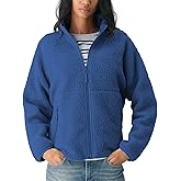 Hixiaohe Womens Fuzzy Fleece Jacket Fall Winter Warm Long Sleeve Sherpa Coats Casual Full Zip Up Outerwear with Pockets