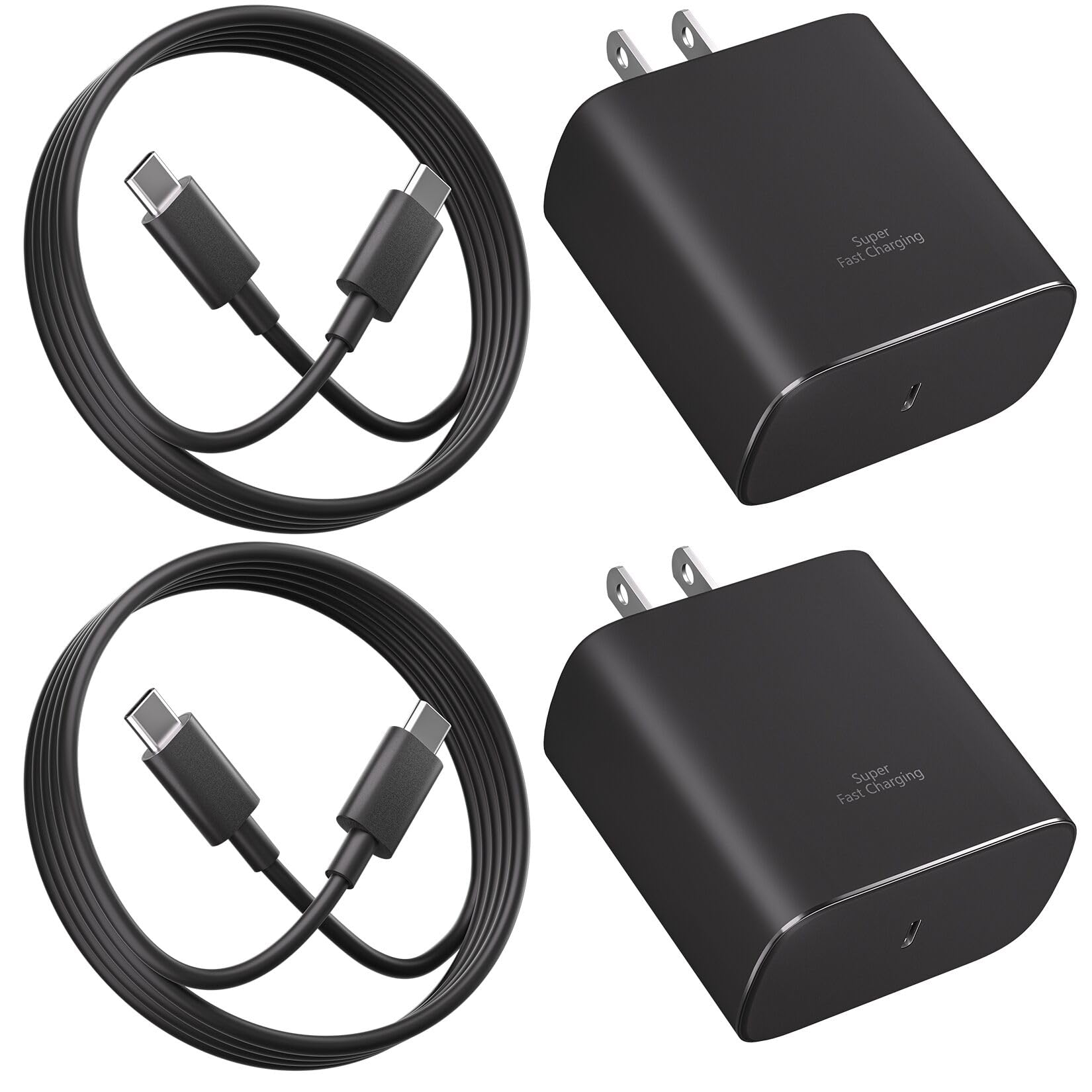 Super Fast Charger 45W USB C Android Phone Chargers,2Pack 3FT Charger Fast Charging Cord,Quick Type C Charger Wall Block Compatible with SamsungGalaxy S26 Ultra/S26+/S25+/S25/S24/S23/S22/S21/S20,Black Image