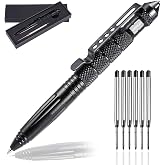 KEPEAK Military Tactical Pen, Professional Self Defense Pen, Emergency Glass Breaker Pen - Tungsten Steel, Writing EDC Survival Tool with 6 Refill
