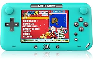 EASEGMER Retro Handheld Game Console for Kids & Adults - 4.0 Inch Portable Video Game Player with 150 Preloaded Classic Games, Big Screen, for Birthday, Christmas, Travel (Blue)